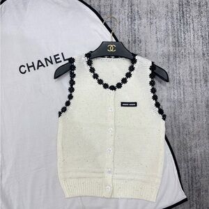 Miu Miu White and Black Tank Top